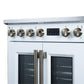 FORNO Torino 30" 4.32 cu. ft. French Door Induction Range with True Convection, Air Fry and Sous Vide in White 240V, FFSIN0950-30WHT