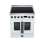 FORNO Torino 30" 4.32 cu. ft. French Door Induction Range with True Convection, Air Fry and Sous Vide in White 240V, FFSIN0950-30WHT