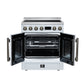 FORNO Torino 30" 4.32 cu. ft. French Door Induction Range with True Convection, Air Fry and Sous Vide in White 240V, FFSIN0950-30WHT