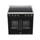 FORNO Torino 36" 5.36 cu. ft. French Door Induction Range with True Convection, Air Fry and Sous Vide in Black 240V, FFSIN0950-36BLK