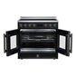 FORNO Torino 36" 5.36 cu. ft. French Door Induction Range with True Convection, Air Fry and Sous Vide in Black 240V, FFSIN0950-36BLK