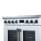 FORNO Torino 36" 5.36 cu. ft. French Door Induction Range with True Convection, Air Fry and Sous Vide in White 240V, FFSIN0950-36WHT