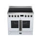 FORNO Torino 36" 5.36 cu. ft. French Door Induction Range with True Convection, Air Fry and Sous Vide in White 240V, FFSIN0950-36WHT