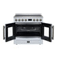 FORNO Torino 36" 5.36 cu. ft. French Door Induction Range with True Convection, Air Fry and Sous Vide in White 240V, FFSIN0950-36WHT