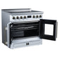 FORNO Torino 36" 5.36 cu. ft. French Door Induction Range with True Convection, Air Fry and Sous Vide in White 240V, FFSIN0950-36WHT