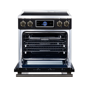 FORNO Maximus 30" 4.32 cu.ft. Induction Range with Air Fryer, Air Sous Vide, True Convection, and Digital Display, Black, FFSIN0968-30BLK