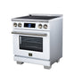FORNO Maximus 30" 4.32 cu.ft. Induction Range with Air Fryer, Air Sous Vide, True Convection, and Digital Display, White, FFSIN0968-30WHT