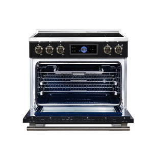 FORNO Maximus 36" 5.36 cu.ft Induction Range with Air Fryer, Air Sous Vide, True Convection, and Digital Display, Black, FFSIN0968-36BLK