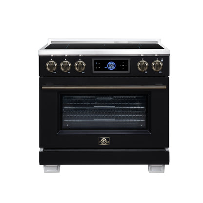 FORNO Maximus 36" 5.36 cu.ft Induction Range with Air Fryer, Air Sous Vide, True Convection, and Digital Display, Black, FFSIN0968-36BLK