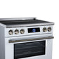 FORNO Maximus 36" 5.36 cu.ft Induction Range with Air Fryer, Air Sous Vide, True Convection, and Digital Display, White, FFSIN0968-36WHT