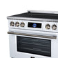 FORNO Maximus 36" 5.36 cu.ft Induction Range with Air Fryer, Air Sous Vide, True Convection, and Digital Display, White, FFSIN0968-36WHT