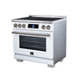 FORNO Maximus 36" 5.36 cu.ft Induction Range with Air Fryer, Air Sous Vide, True Convection, and Digital Display, White, FFSIN0968-36WHT