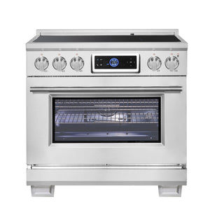 FORNO Maximus 36" 5.36 cu.ft Induction Range with Air Fryer, Air Sous Vide, True Convection, and Digital Display, FFSIN0968-36