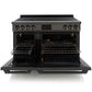 Induction Hardware Luxury Series 48-Inch 7.7 Cu. Ft. Double Oven Induction Range, Self-Cleaning, Black Stainless Steel, S-IR48-BS