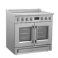 FORNO Torino 36" 5.36 cu. ft. French Door Induction Range with True Convection, Air Fry and Sous Vide in Stainless Steel 240V, FFSIN0950-36