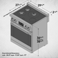 Induction Hardware Luxury Series 30-Inch 5.1 Cu. Ft. Induction Range, Self-Cleaning, Black Stainless Steel, S-IR30-BS