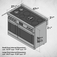 Induction Hardware Luxury Series 48-Inch 7.7 Cu. Ft. Double Oven Induction Range, Self-Cleaning, Stainless Steel, S-IR48-SS