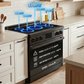 Induction Hardware Luxury Series Orion Edition 36-Inch 5.4 Cu. Ft. Induction Range, Self-Cleaning, Black Stainless Steel with Gold Accents, S-IR36-BS-ORION
