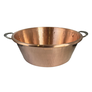 Mauviel 1830 M'PASSION Hammered Copper Jam Pan With Brushed Stainless Steel Handles, 14.5-Qt