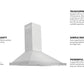 ZLINE 30" Convertible Wall Mount Range Hood in Stainless Steel with Charcoal Filters, KB-CF-30