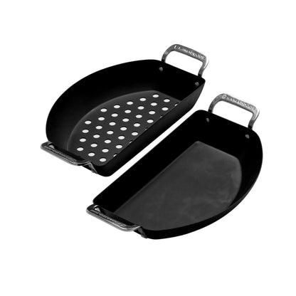 Kamado Joe® Karbon Steel™ Carbon Steel Half-Moon Pan Set (Compatible With: All Kamado Joe Grills)