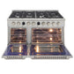 Kucht 48" 6.7 cu. ft. 8 Burner Natural Gas Dual Fuel Range in Stainless Steel with Digital Thermostat