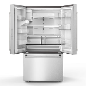 KUCHT 36" 28.9 cu. ft. French Door Standard Depth Refrigerator with Water/Ice Dispenser in Stainless Steel, KR900X