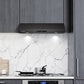 Cosmo Haven 30" 500 CFM Ducted Under Cabinet Range Hood, Touch Controls, LED Lights in Matte Black, COS-KS6U30-BK