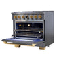 Kucht 36" 5.2 cu. ft. 6 Burner Propane Gas Dual Fuel Range in Titanium Stainless Steel with Digital Thermostat