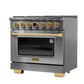 Kucht 36" 5.2 cu. ft. 6 Burner Propane Gas Dual Fuel Range in Titanium Stainless Steel with Digital Thermostat