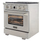 Kucht 30" 4.2 cu. ft. 4 Burner Natural Gas Dual Fuel Range in Stainless Steel with Digital Thermostat