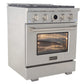 Kucht 30" 4.2 cu. ft. 4 Burner Natural Gas Dual Fuel Range in Stainless Steel with Digital Thermostat