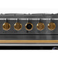 Kucht 36" 5.2 cu. ft. 6 Burner Propane Gas Dual Fuel Range in Stainless Steel with Gold Accents and Digital Thermostat