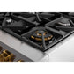Kucht 36" 5.2 cu. ft. 6 Burner Propane Gas Dual Fuel Range in Stainless Steel with Gold Accents and Digital Thermostat