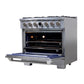 Kucht 36" 5.2 cu. ft. 6 Burner Natural Gas Dual Fuel Range in Stainless Steel with Digital Thermostat