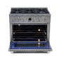 Kucht 36" 5.2 cu. ft. 6 Burner Natural Gas Dual Fuel Range in Stainless Steel with Digital Thermostat