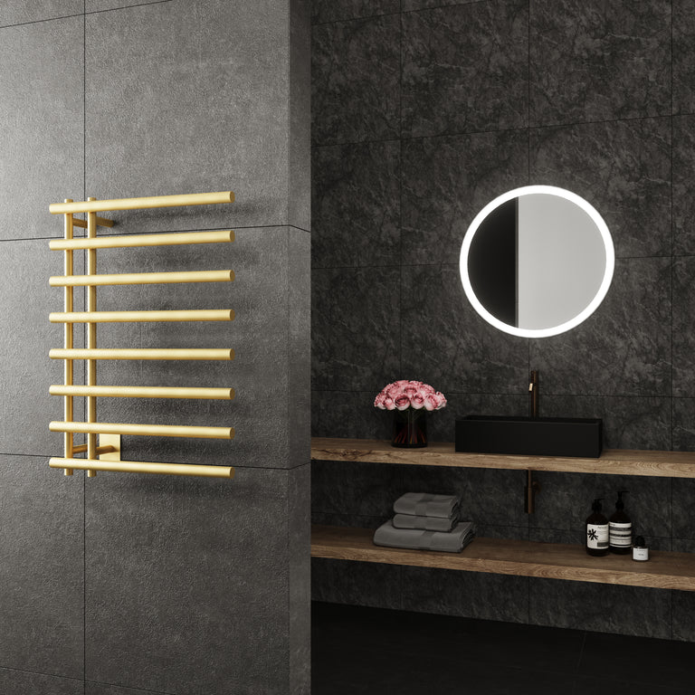 Leto Wall Mounted Electric Towel Warmer in Gold