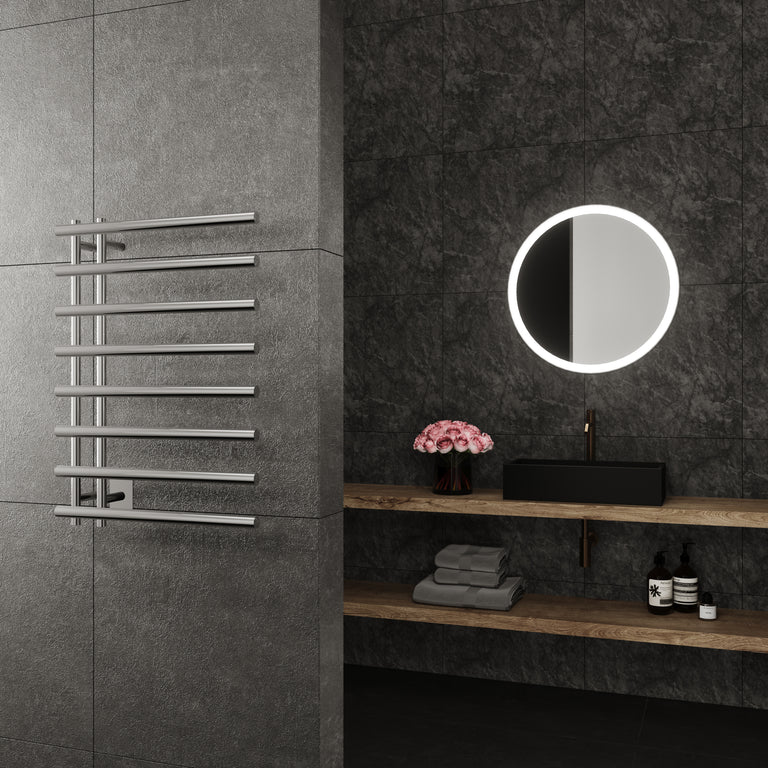 Leto Wall Mounted Electric Towel Warmer in Chrome