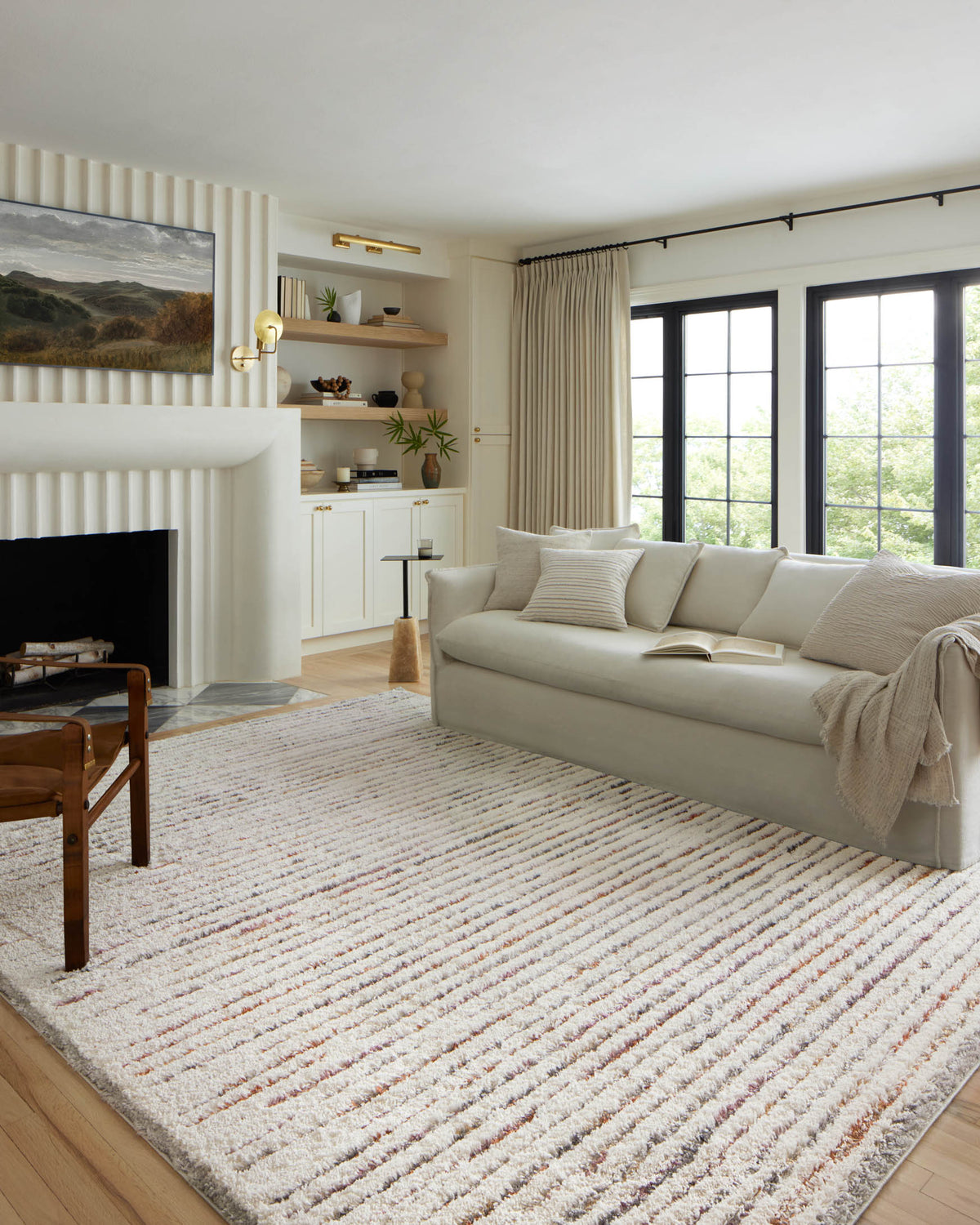 Loloi Levitt shag LEV-01 Ivory / Multi area rug - image 2