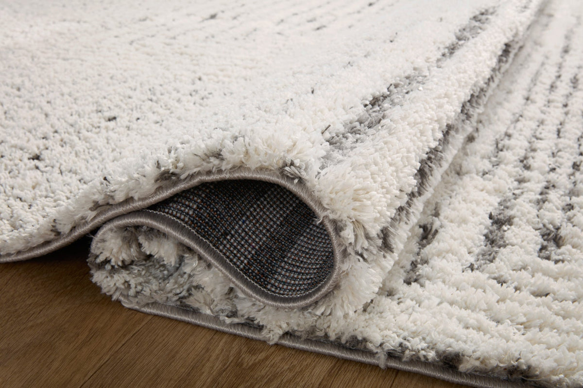Loloi Levitt shag LEV-02 Ivory / Grey area rug - image 5