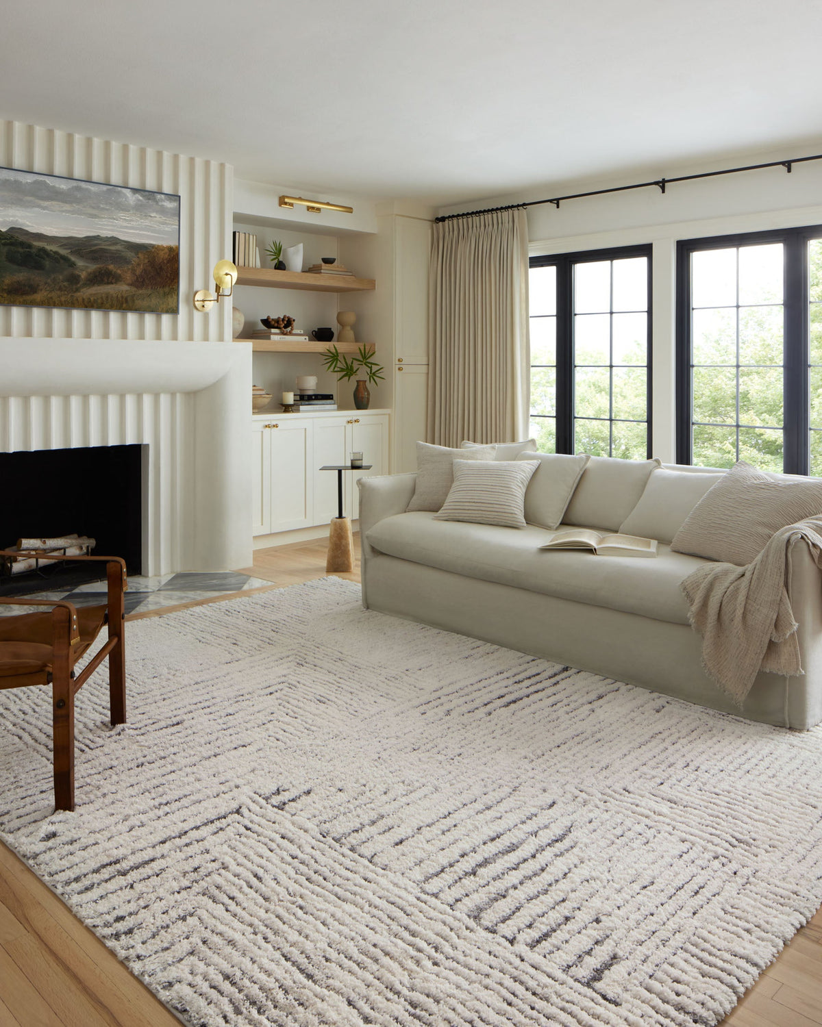 Loloi Levitt shag LEV-02 Ivory / Grey area rug - image 2