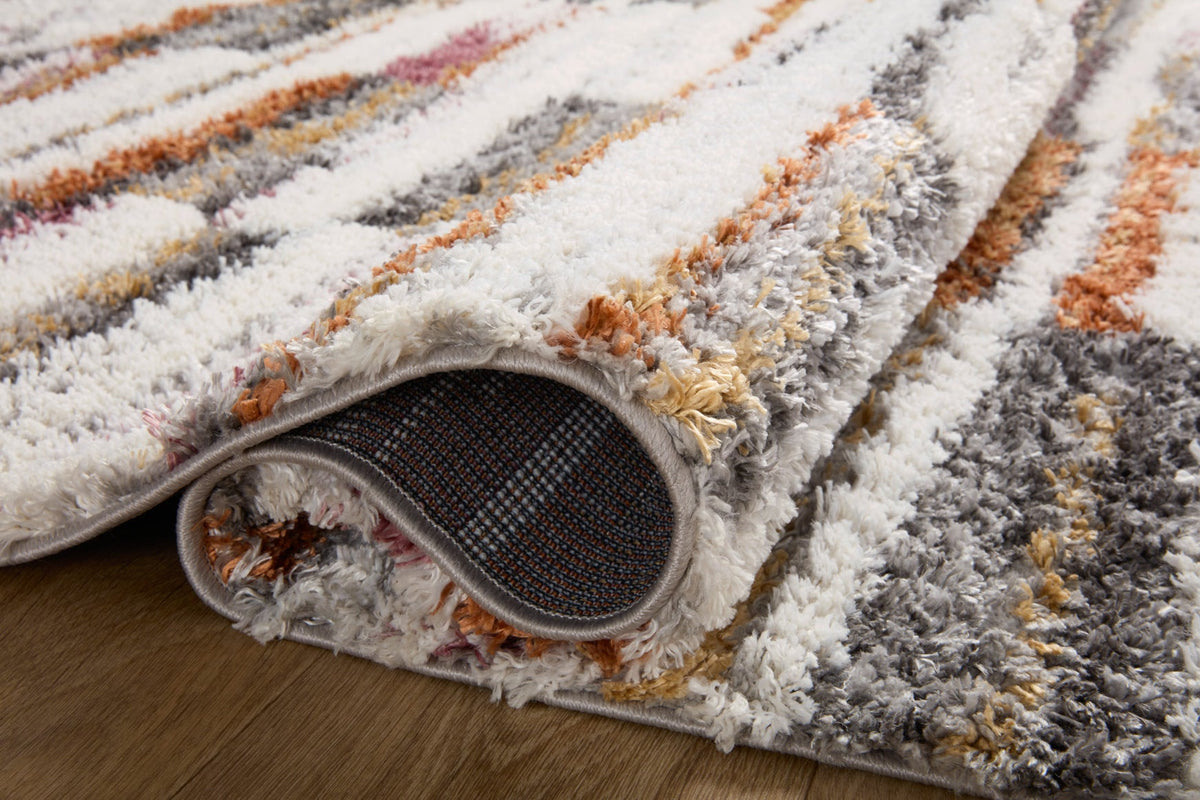 Loloi Levitt shag LEV-03 Ivory / Sunset area rug - image 4