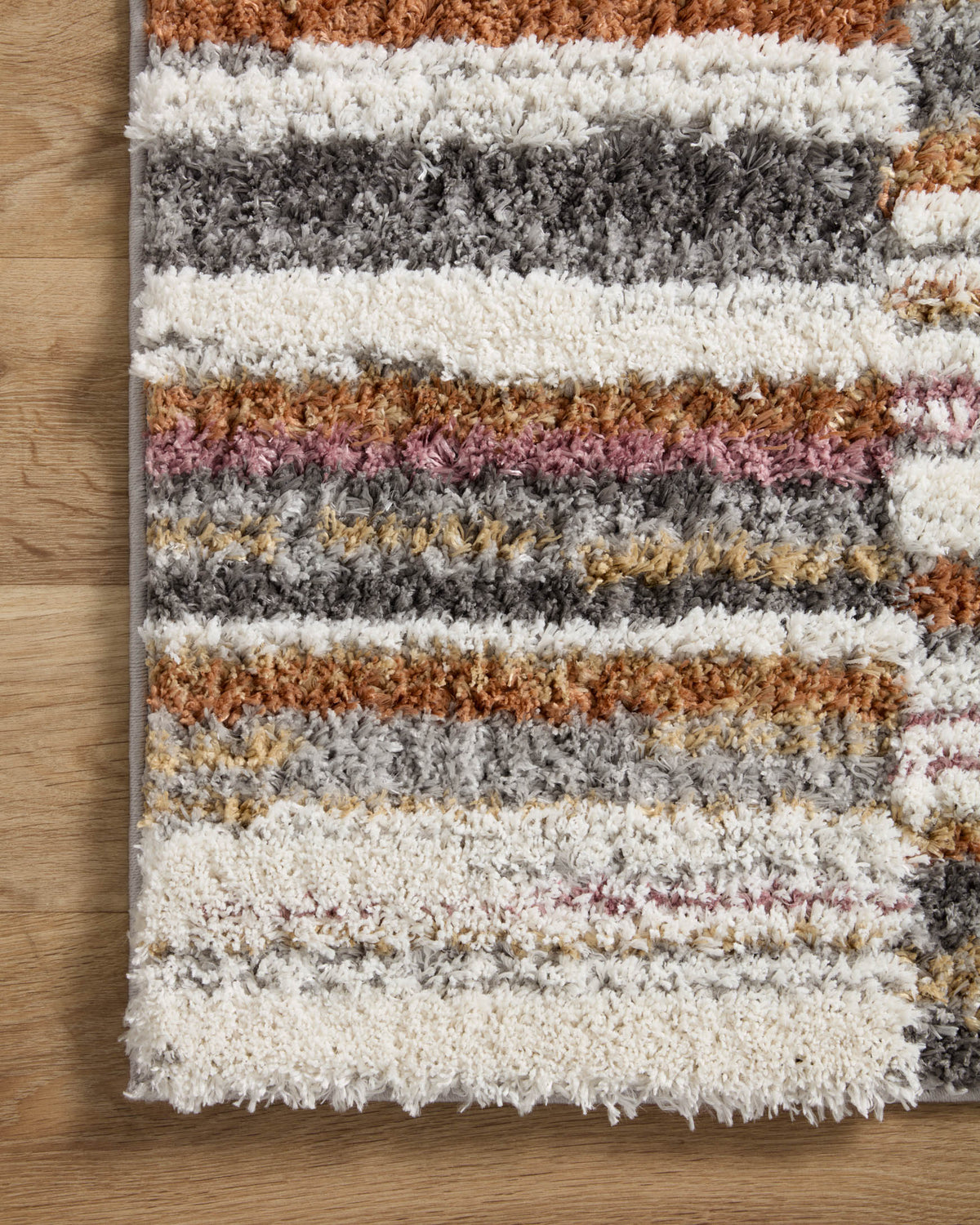Loloi Levitt shag LEV-03 Ivory / Sunset area rug - image 5