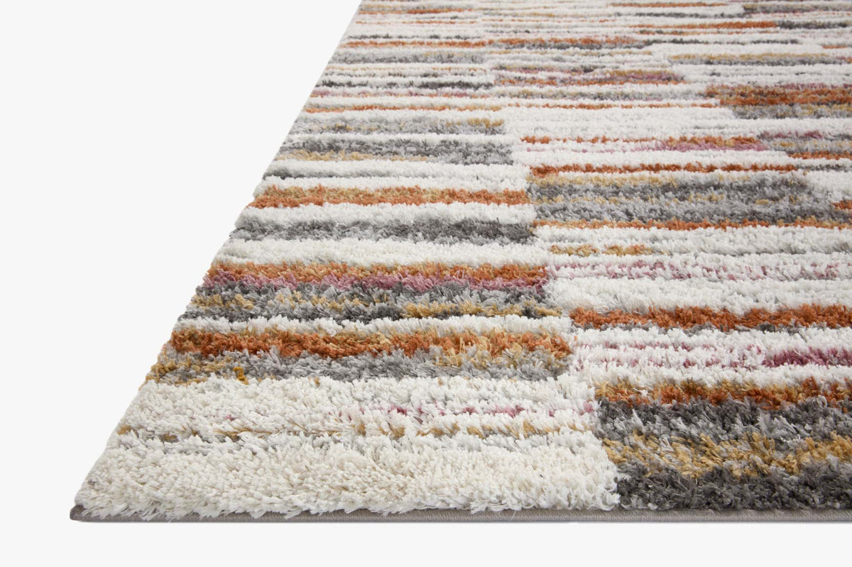 Loloi Levitt shag LEV-03 Ivory / Sunset area rug - image 3