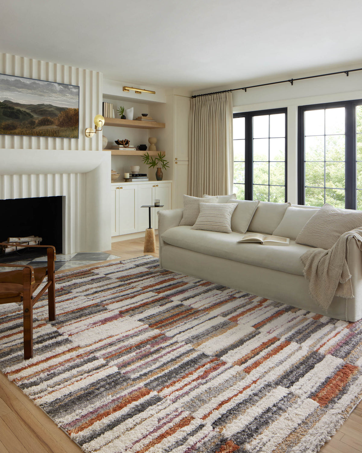 Loloi Levitt shag LEV-03 Ivory / Sunset area rug - image 2