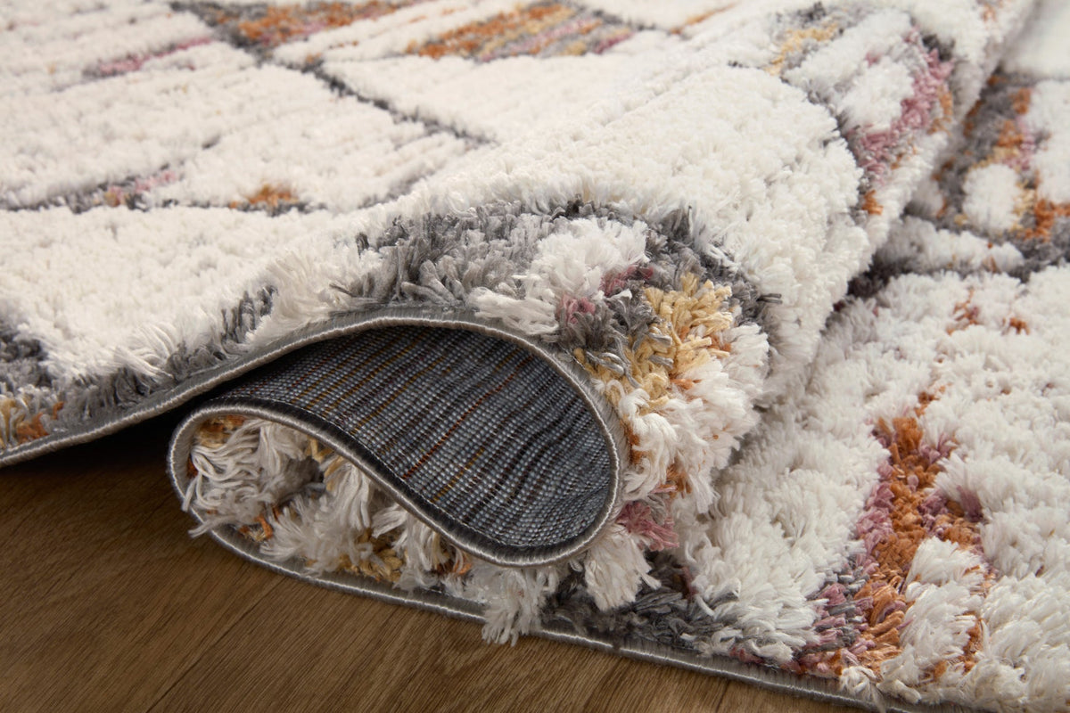 Loloi Levitt shag LEV-05 Ivory / Fiesta area rug - image 4