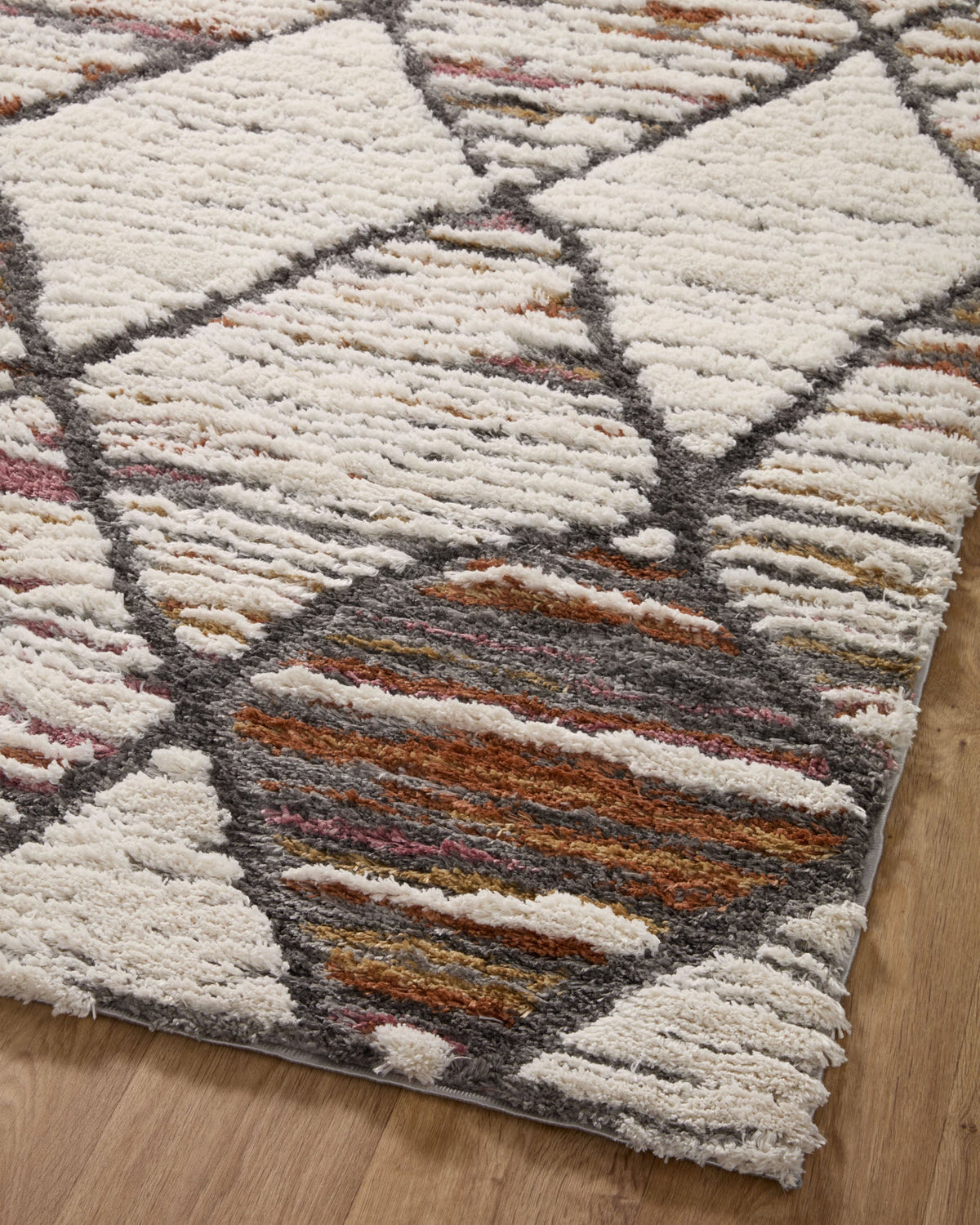 Loloi Levitt shag LEV-05 Ivory / Fiesta area rug - image 7