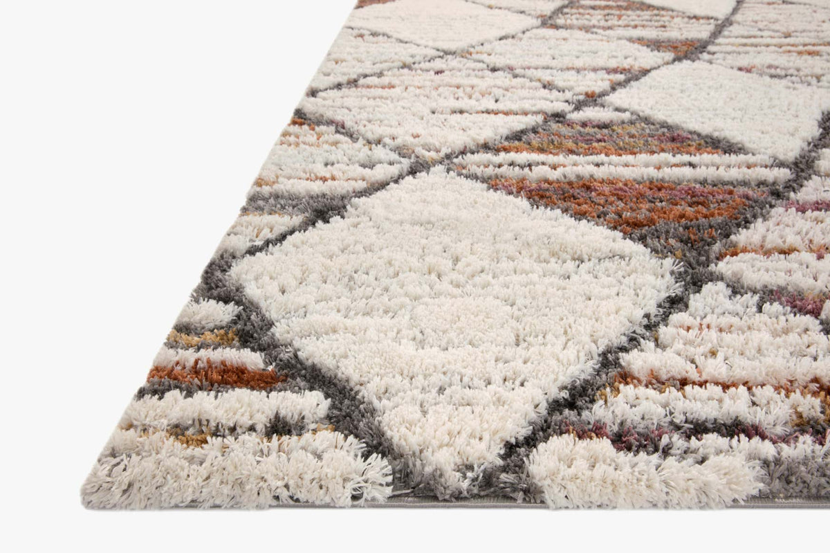 Loloi Levitt shag LEV-05 Ivory / Fiesta area rug - image 3