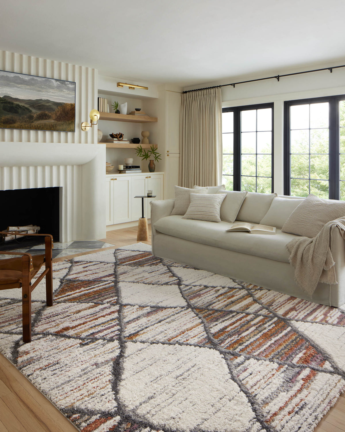 Loloi Levitt shag LEV-05 Ivory / Fiesta area rug - image 2
