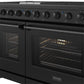 THOR Kitchen 48" Professional Gas Range in Black Matte, LRG4807UB